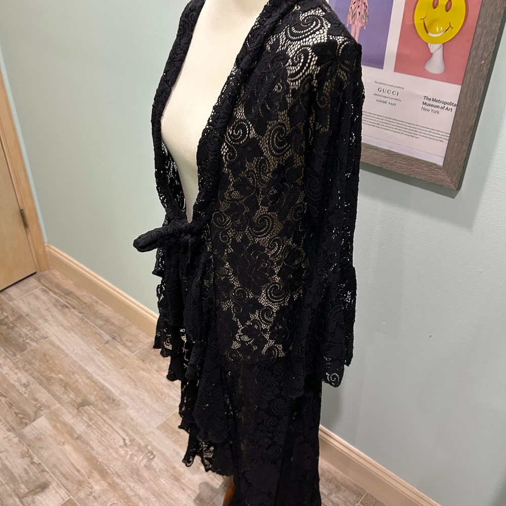 Brazingo Beachwear black lace coverup. New with tags. Size Medium